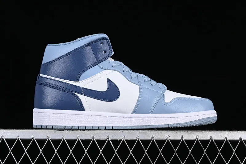 All categories Air Jordan Jordan series basketball shoes Air Jordan 1 Mid Air Jordan 1 Mid AJ1 Joe 1 white and blue Chinese culture and leisure sneakers BQ6472-140